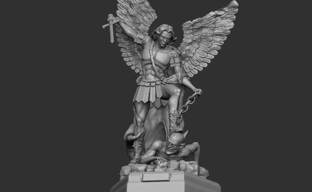 Archangel Michael Statue 3D print model