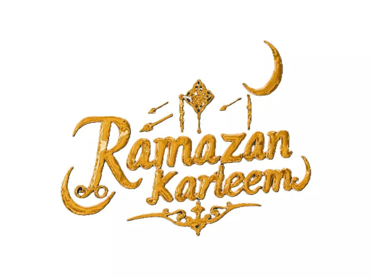 Ramazan Kareem Golden Islamic Calligraphy FBX PBR Texture