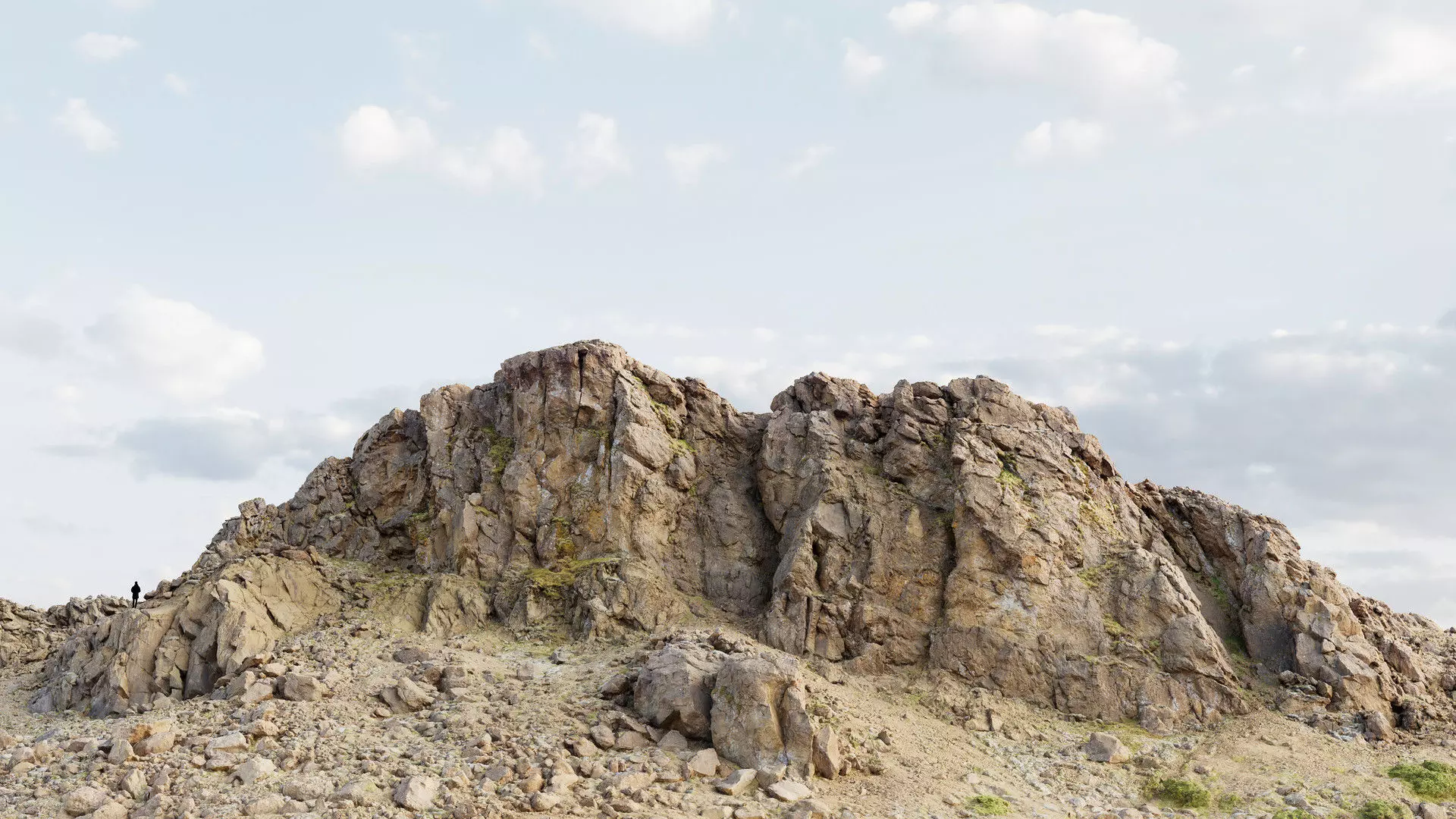 Desert Mountain Cliff Low-poly 3D model