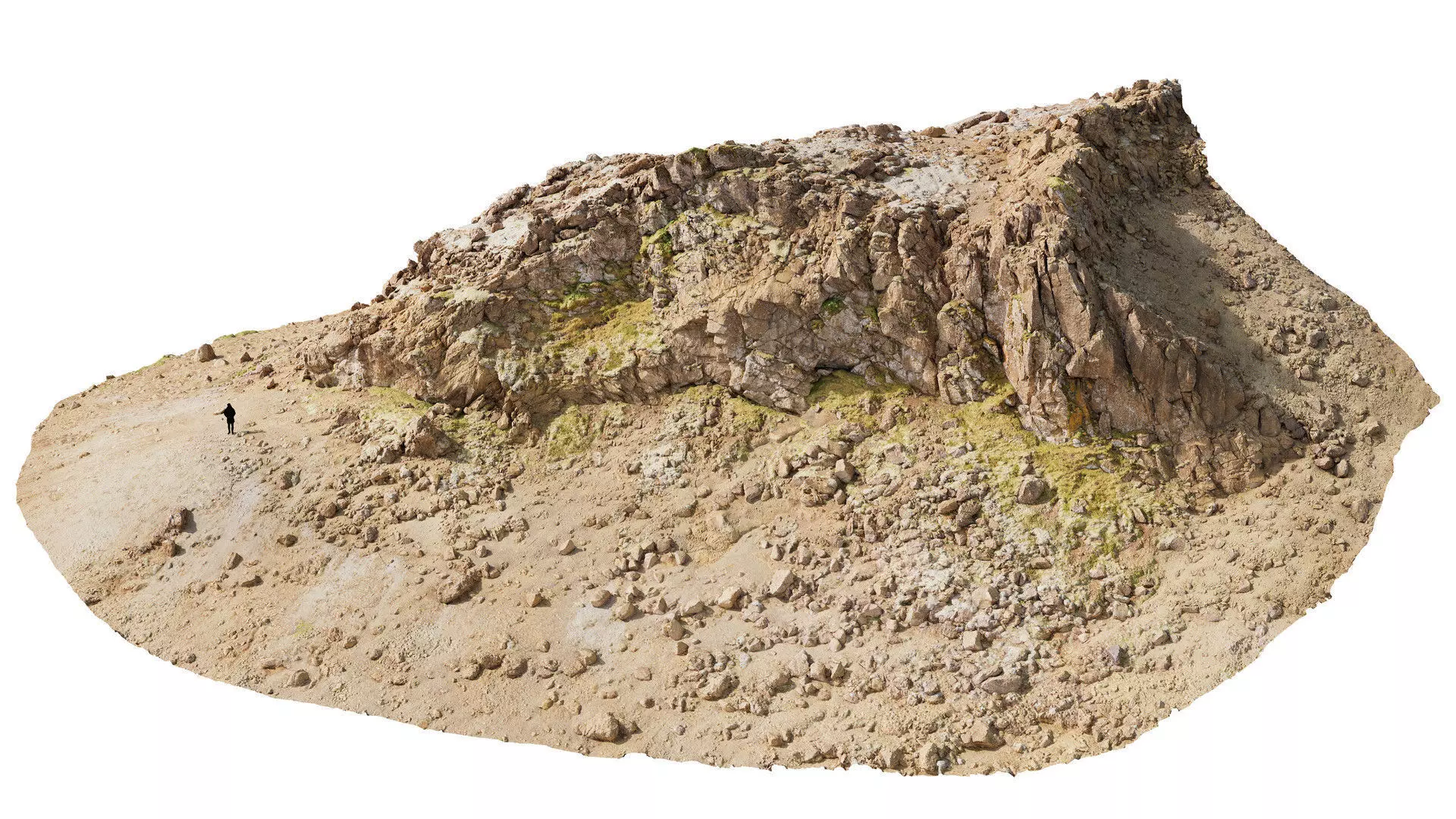 Arid Mountain Cliff Low-poly 3D model