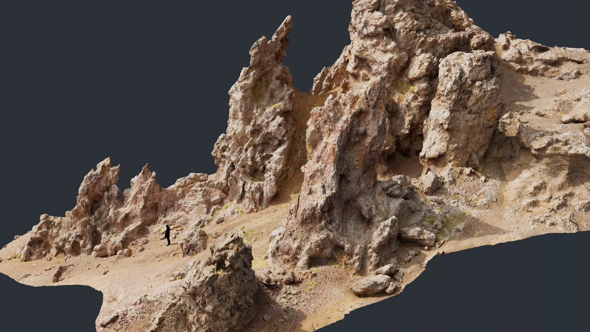 Spiky Cliff Formation Low-poly 3D model