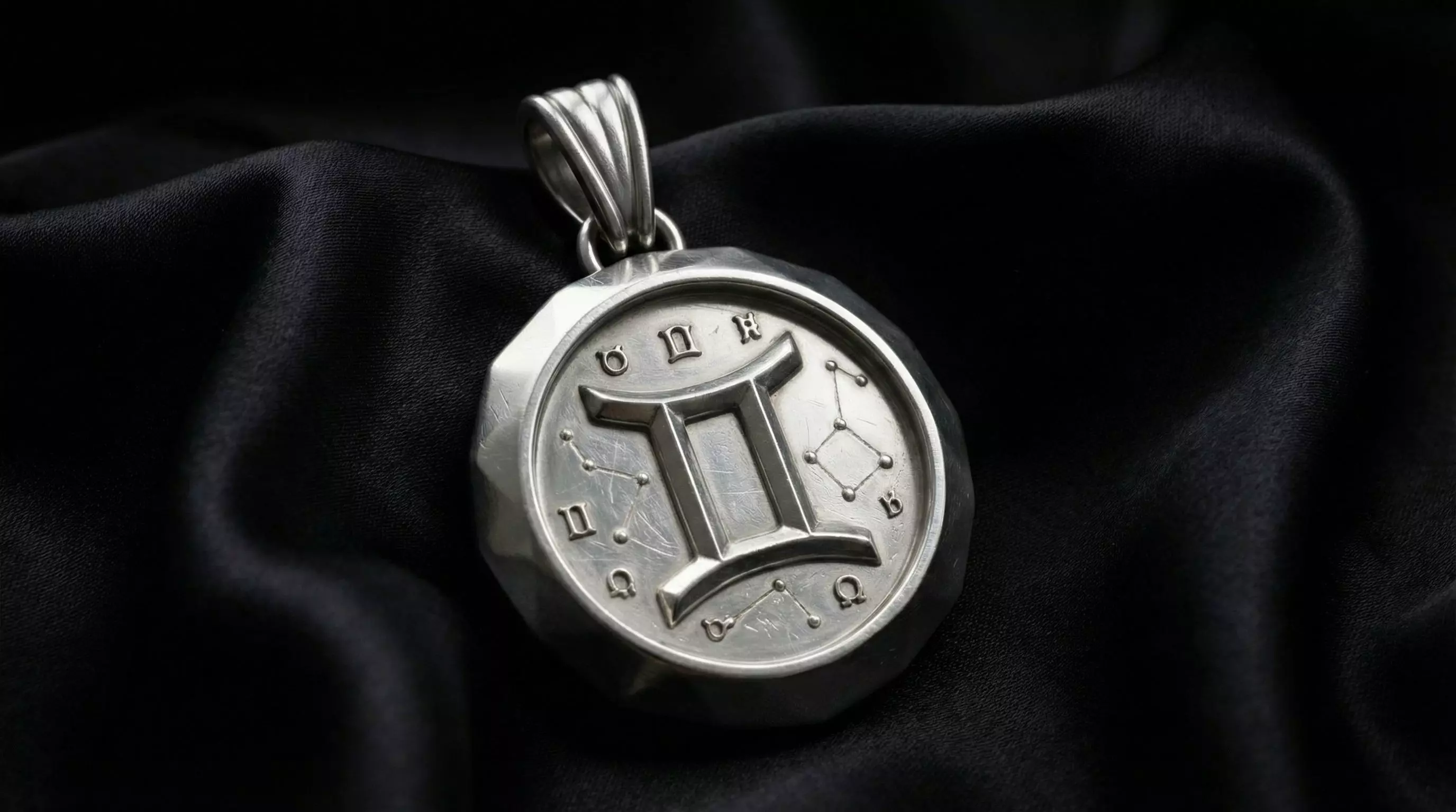 Gemini Faceted Zodiac Medallion Pendant 3D print model