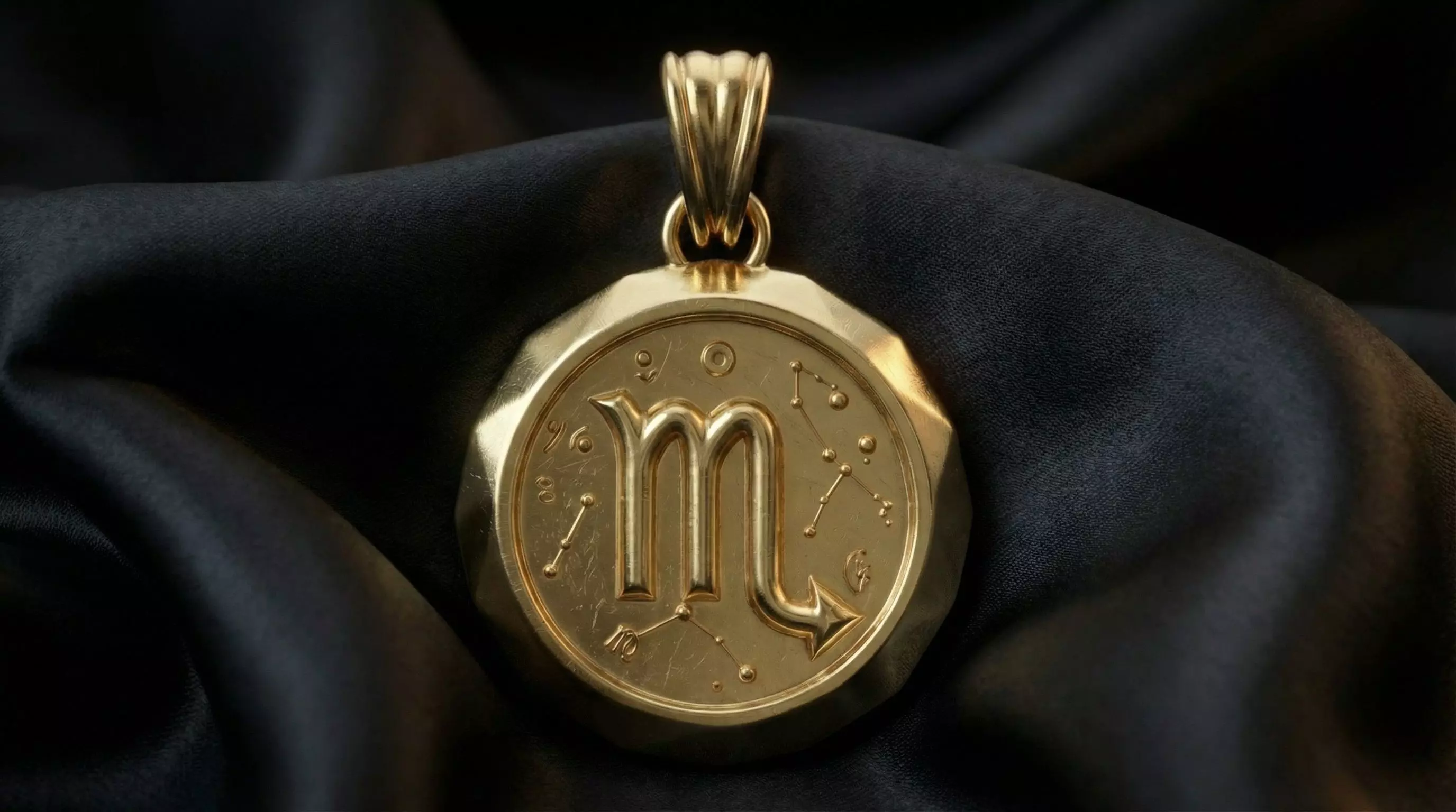 Scorpio Faceted Zodiac Medallion Pendant 3D print model