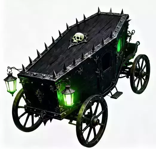 Soul Collector Gothic Hearse Carriage 3D Model