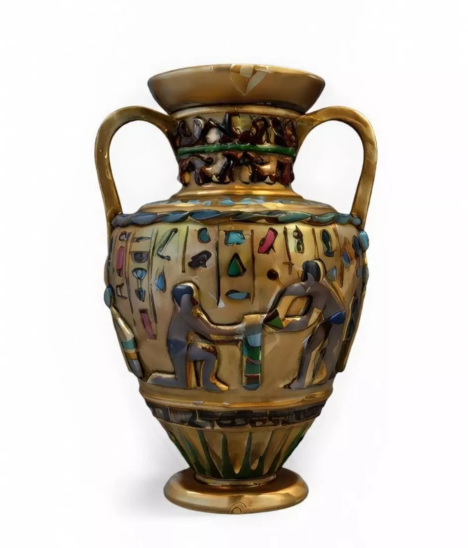 Ancient Egyptian Faience Amphora Vase 3D print model