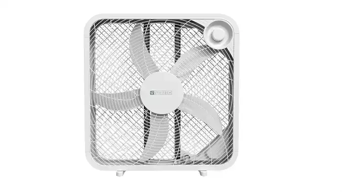 Modern Box Floor Fan White Utilitech Style Portable Ventilator Low-poly 3D model