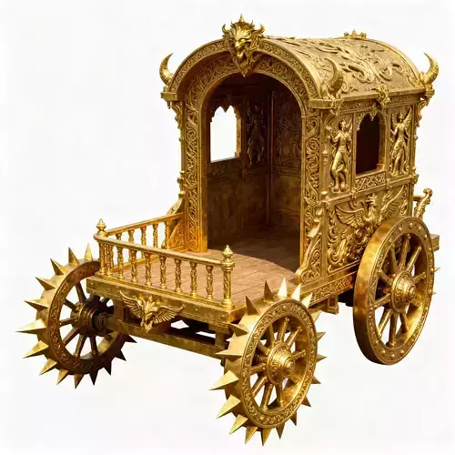 Midas Might Golden War Chariot 3D Model