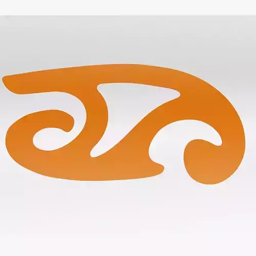 French Curve - 3D Print Ready - Model - H 3D model