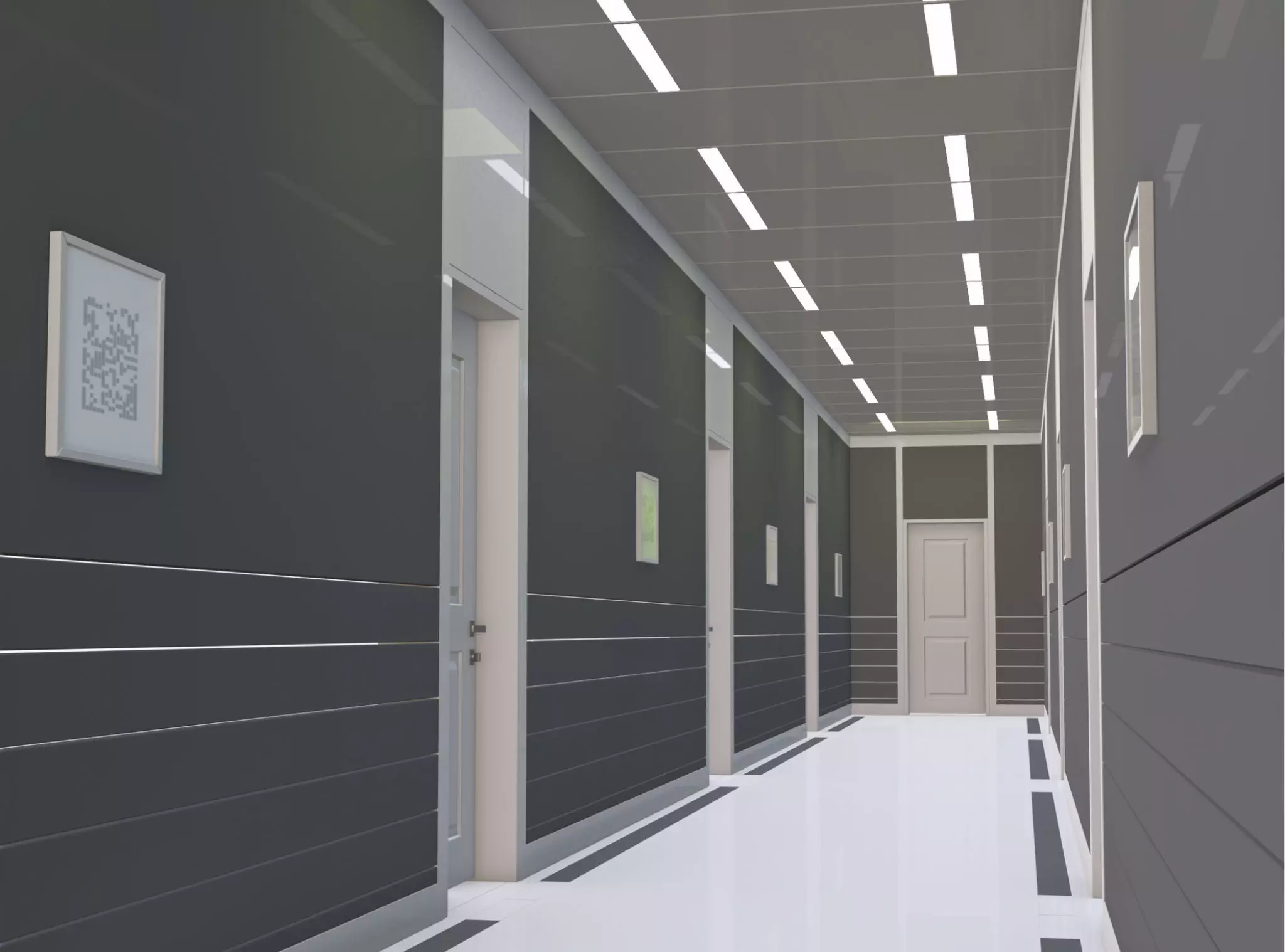 Modular Corporate Hallway M1 3D model