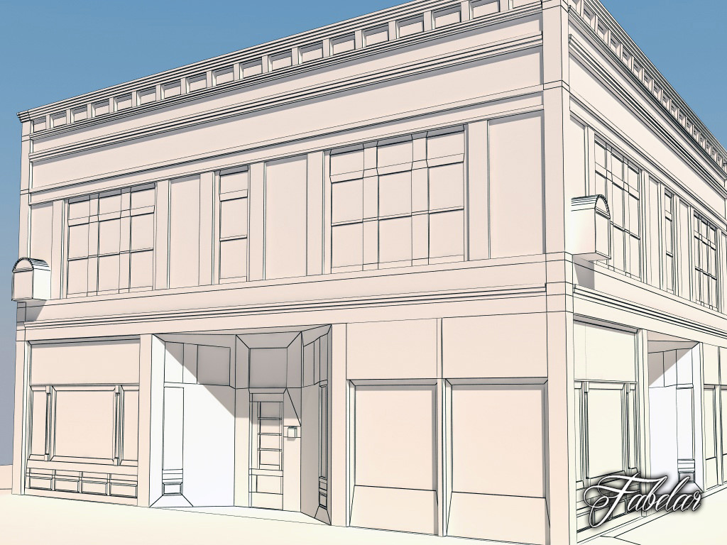 Building 04 Low-poly 3D model_4