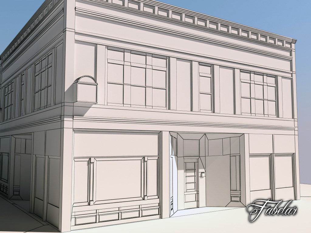 Building 04 Low-poly 3D model_3