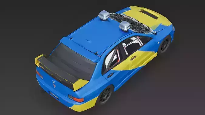 Blue Streak Rally-Spec Sedan 3D Model Low-poly 3D model 3