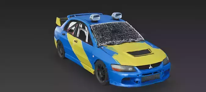 Blue Streak Rally-Spec Sedan 3D Model Low-poly 3D model 2