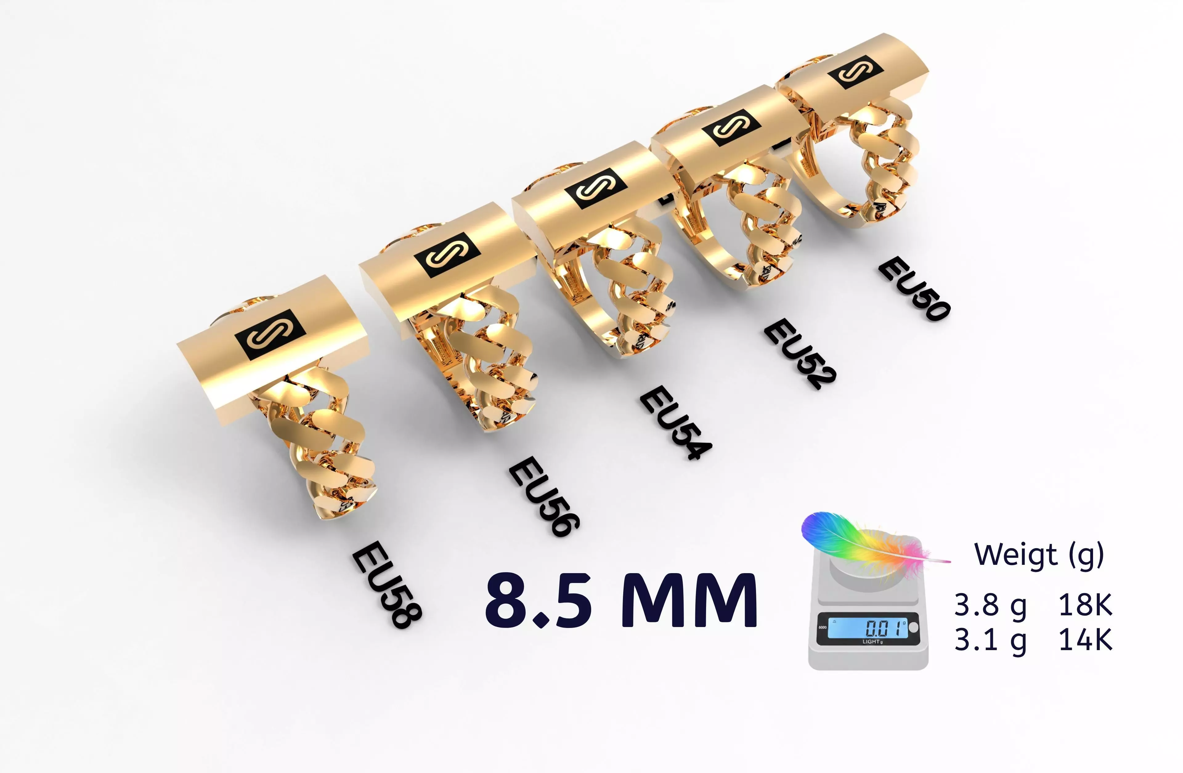 monacochain rings 3D print model