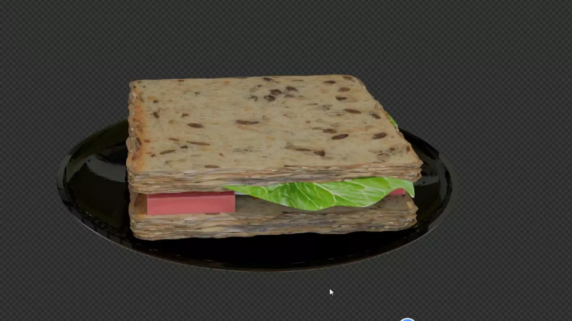 Fast Food whole wheat sandwich Low-poly 3D model