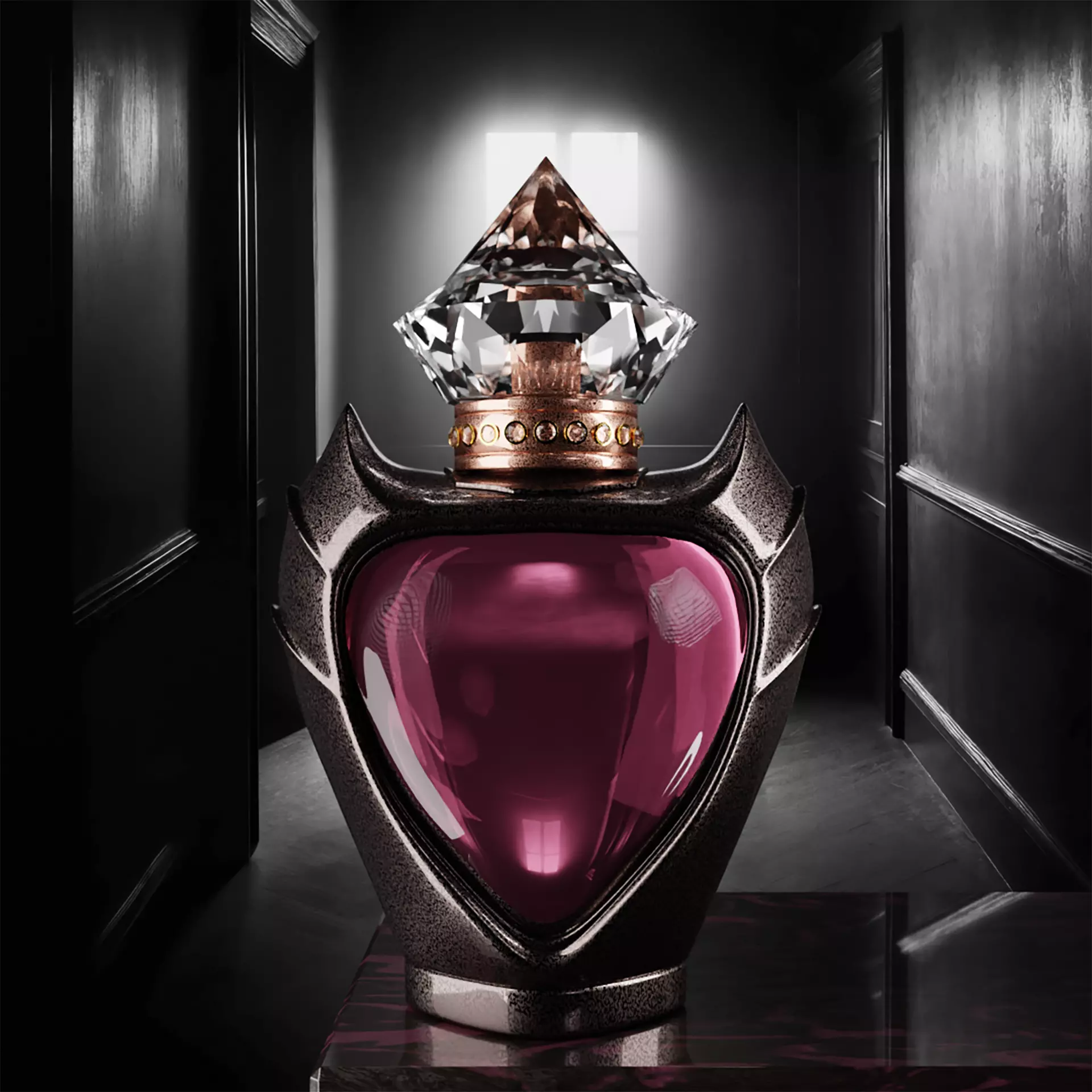 Luxury Heart Shaped Perfume Bottle 3D Model 3D model