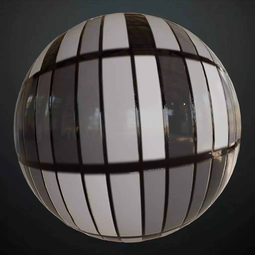 Modern Glossy White and Black Vertical Panels PBR Seamless Texture