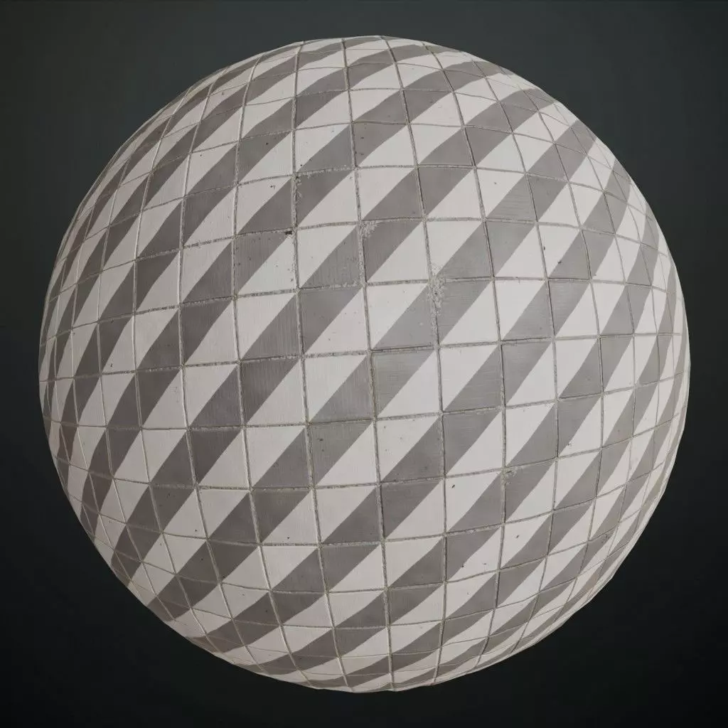 Modern Matte Grey and White Diagonal Striped Tiles PBR Seamless Texture