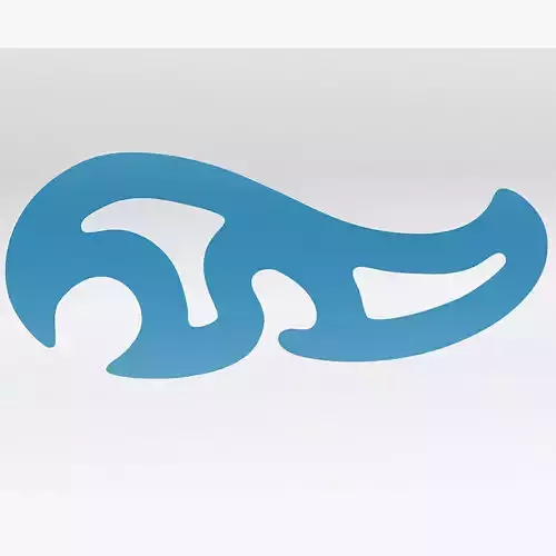French Curve - 3D Print Ready - Model - B