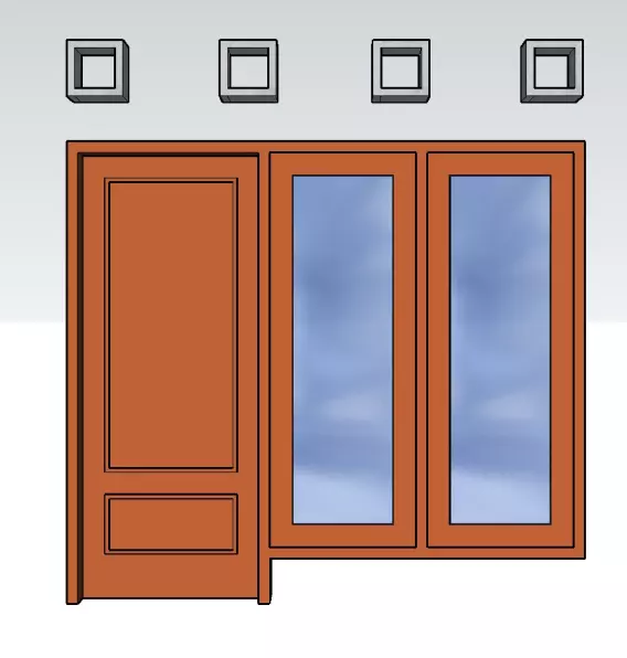 Simple Door and Window 3D model