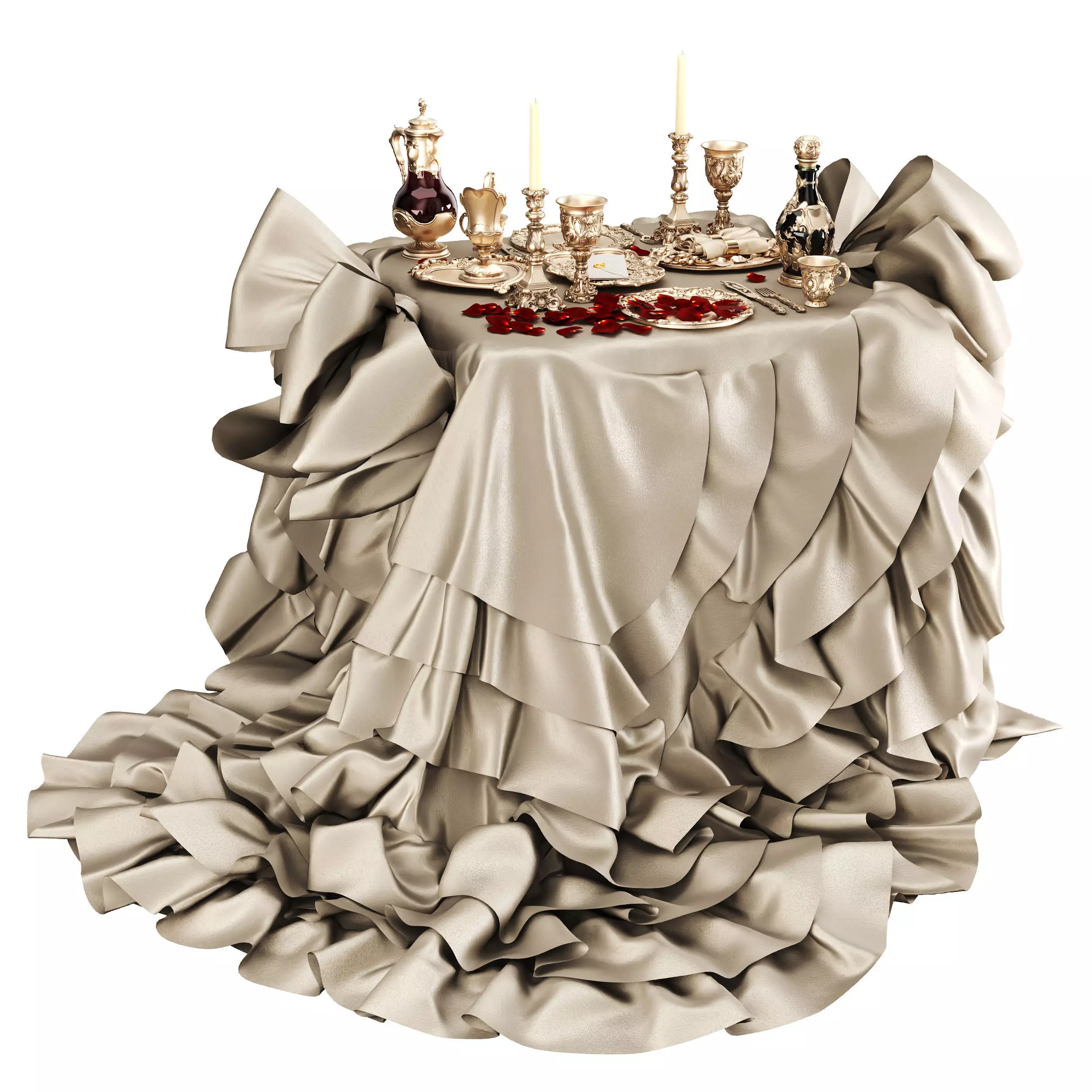 Dining set Low-poly 3D model