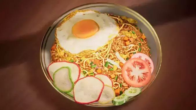 Special Fried Rice Low-poly 3D model 2
