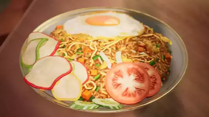 Special Fried Rice Low-poly 3D model 5