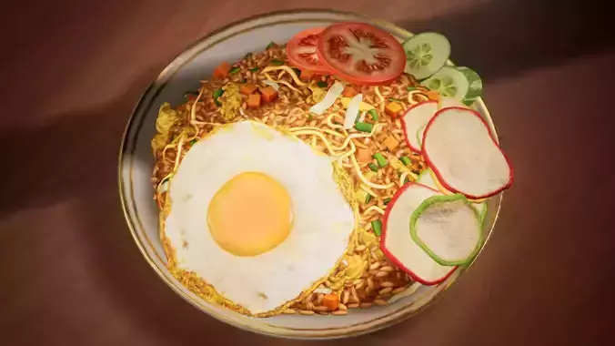 Special Fried Rice Low-poly 3D model 3