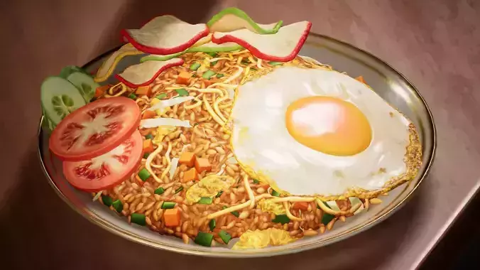 Special Fried Rice Low-poly 3D model