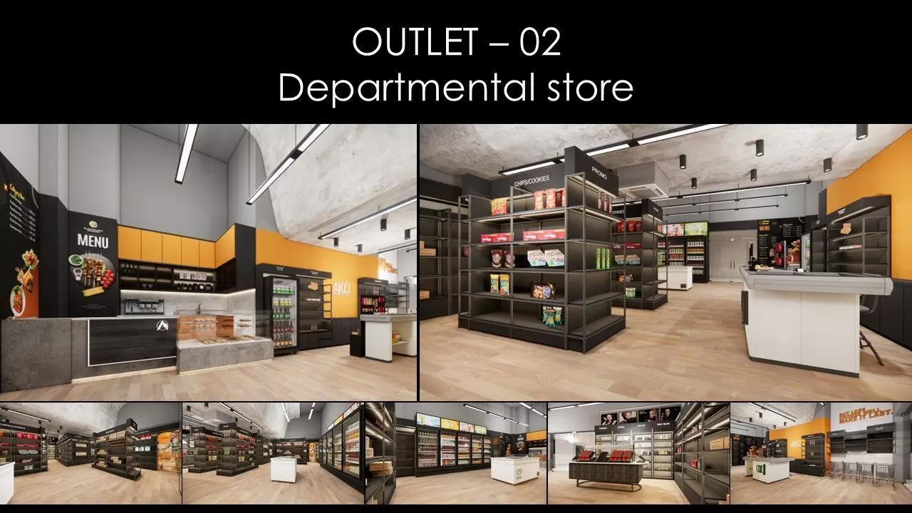 DEPARTMENTAL STORE OUTLET 02 INTERIOR DESIGN Low-poly 3D model