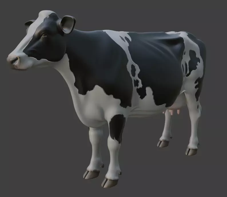 Realistic Holstein Cow 3D Model 3D model