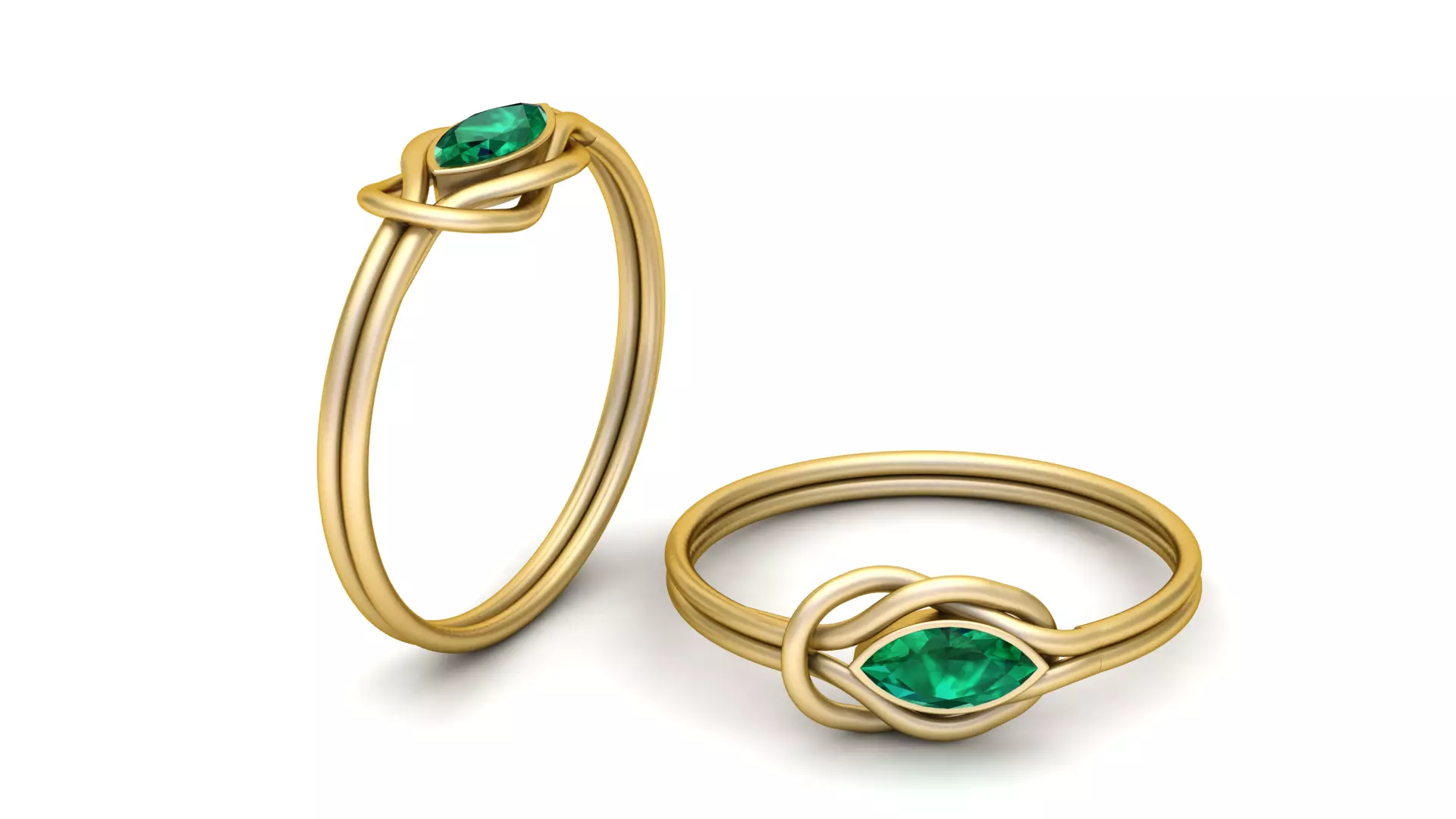 Minimalist Marquise Emerald Infinity Ring 3D print model