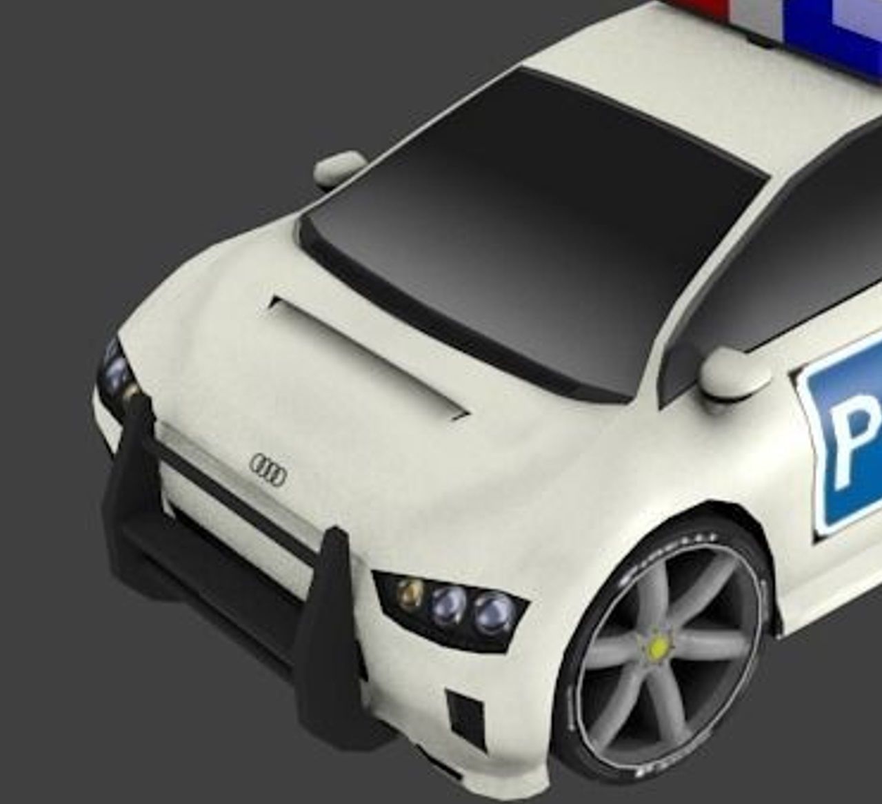 Police Car Sport Audi Concept AAA Low-poly 3D model_12