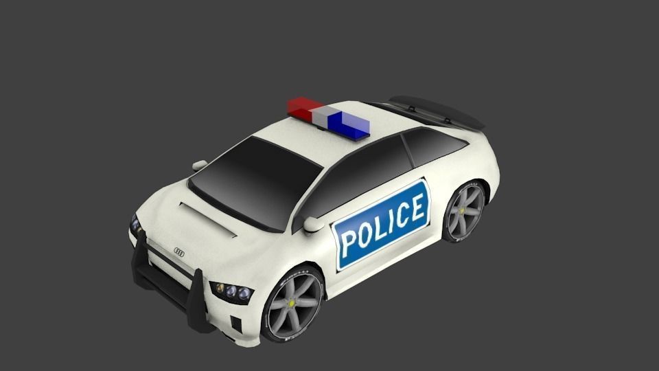 Police Car Sport Audi Concept AAA Low-poly 3D model_10