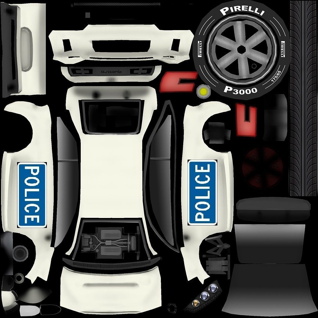 Police Car Sport Audi Concept AAA Low-poly 3D model_2