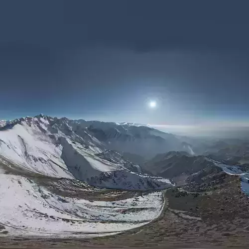 HDR - Clear sky and Snowy Mountains 3D model