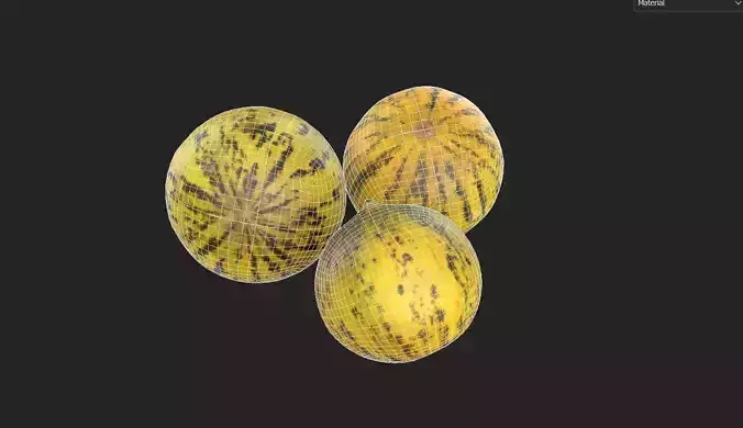 Melon Set 02-01 Low-poly 3D model 2