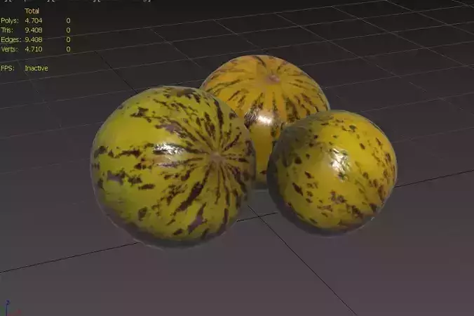 Melon Set 02-01 Low-poly 3D model 3