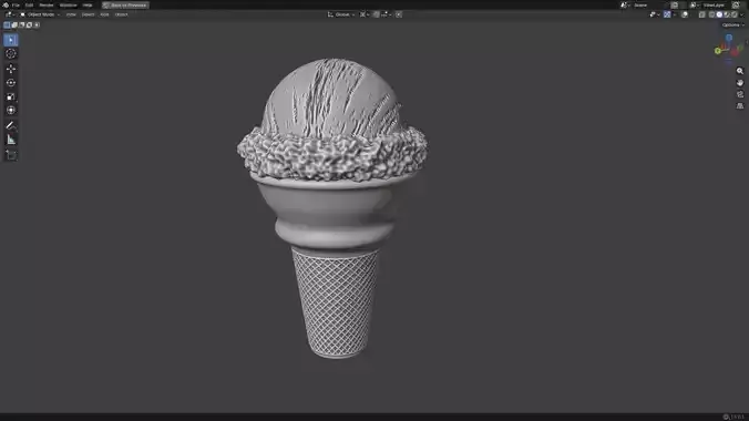 Ice Cream Cone 2 3D print model 6