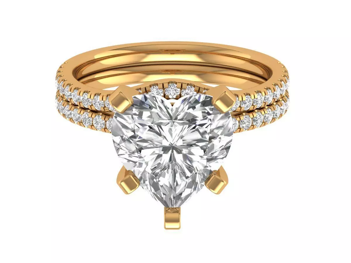 Heart Engagement Ring 3D print model