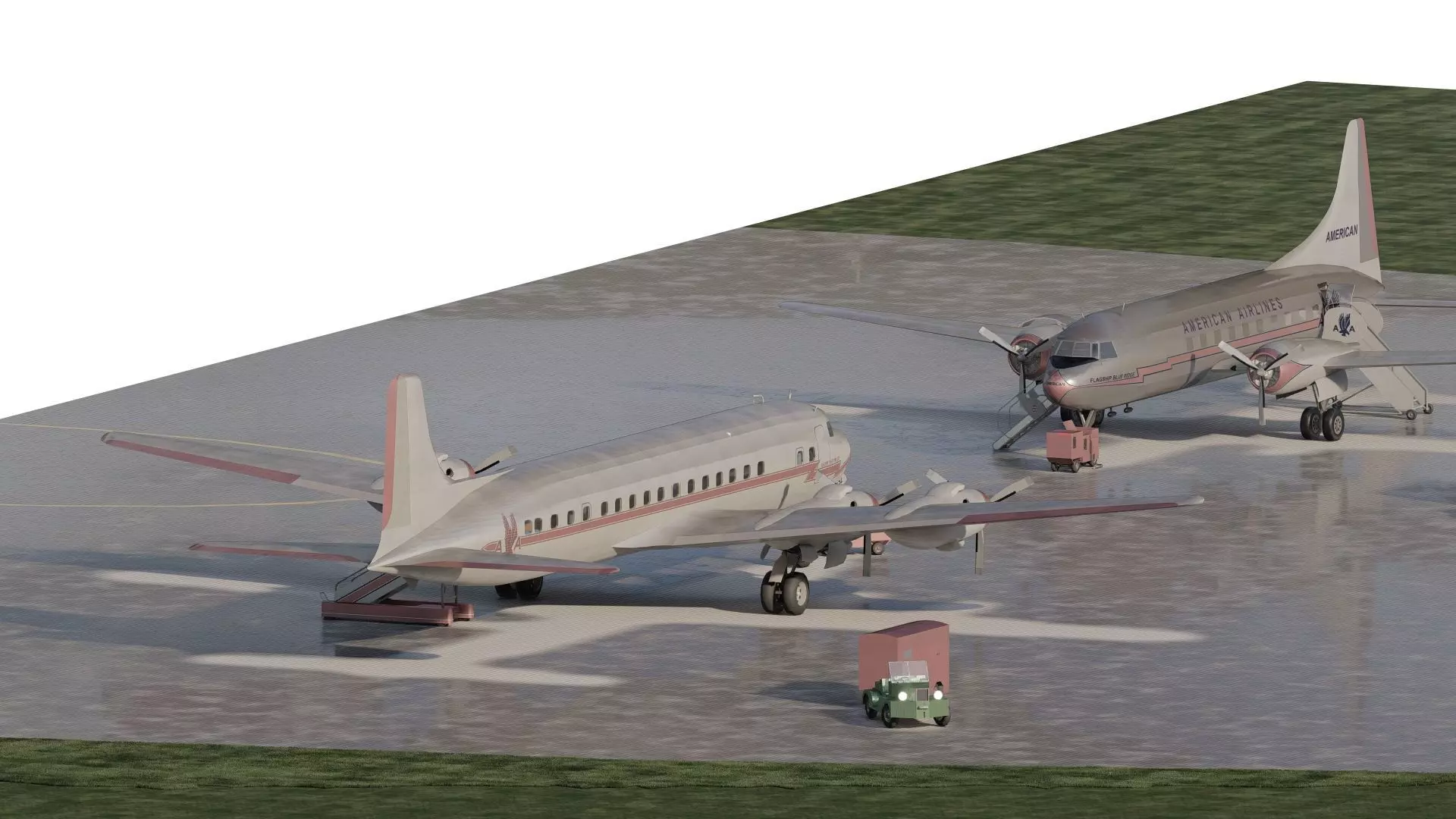 Douglas DC-6B 1950s and Convair CV-240 3D model