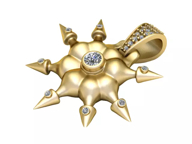Luxury Spiked Sun Pendant Stl 3D print model