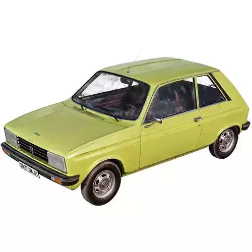 Peugeot 104 - 1970s Retro French Car 3D model 3