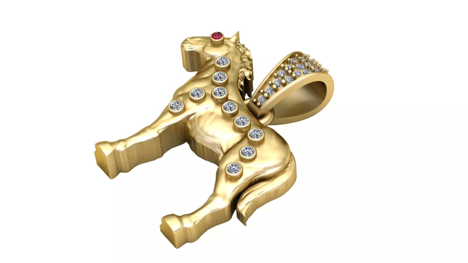 Diamond Studded Horse Pendant sti 3D print model
