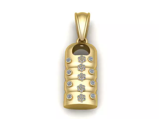 Decorative Baby Pacifier Pendant with Stone Flowers 3D print model
