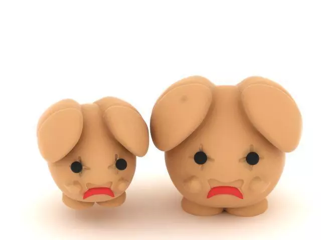 Cute Sad Puppy Cartoon 3D Printable 3D print model