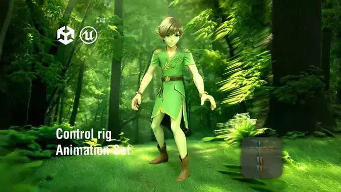 Anime Elf Boy in Elegant Green Attire