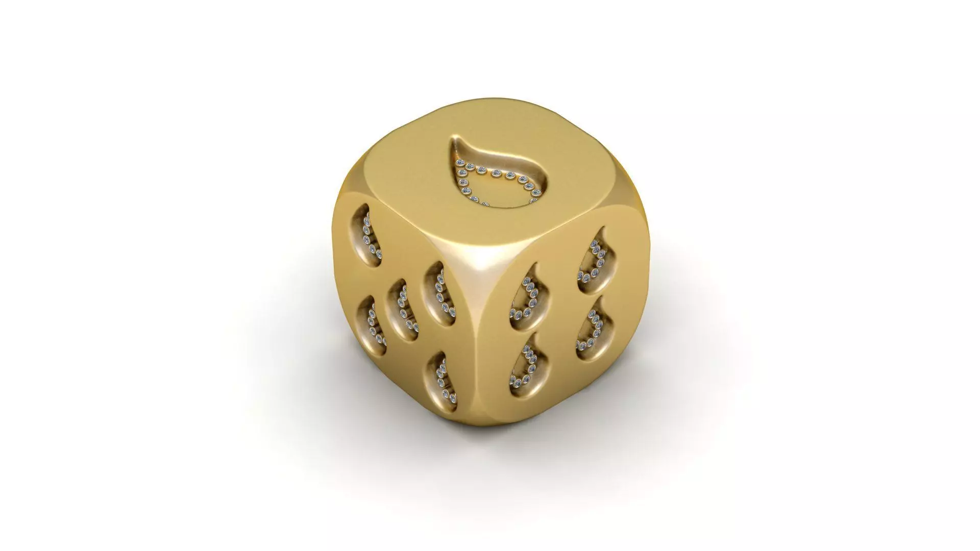 Diamond-Studded Dice Pendant 3D print model