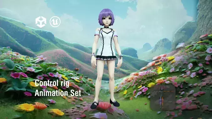 Fantasy Character with Purple Hair