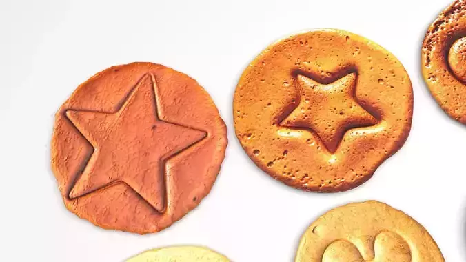 Dalgona Cookies Set 3D model 5